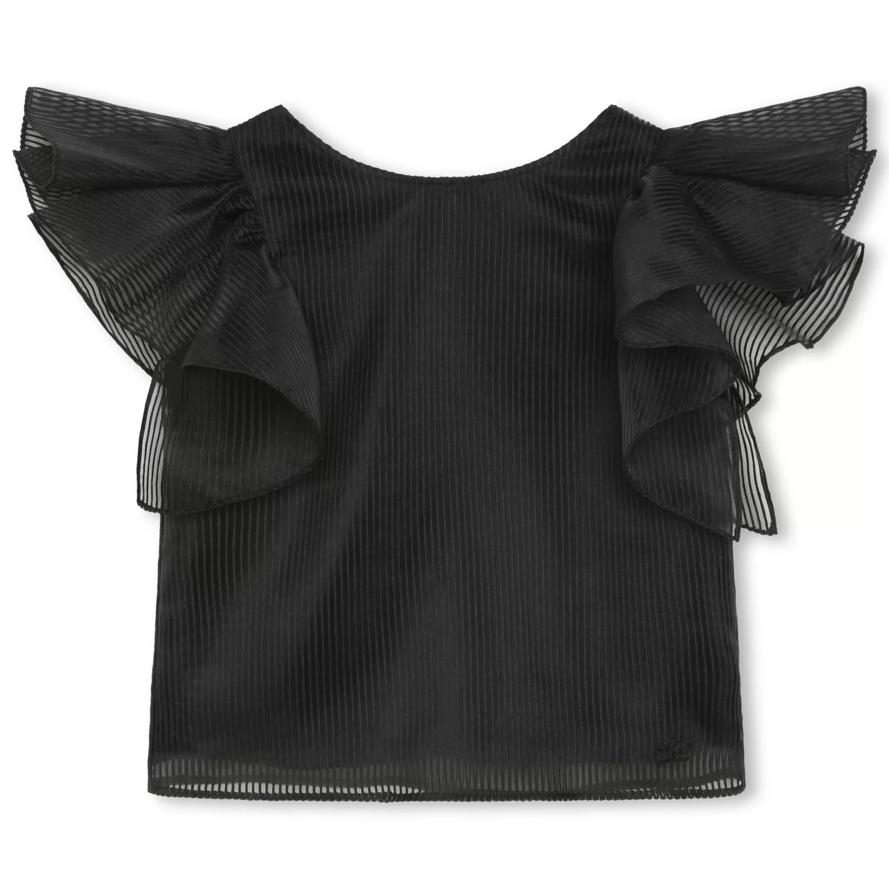 Meisje KARL LAGERFELD KIDS Blouse Van Gestreepte Organza