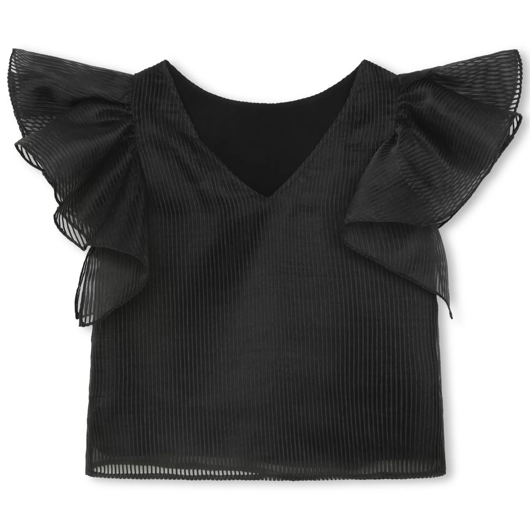 Meisje KARL LAGERFELD KIDS Blouse Van Gestreepte Organza