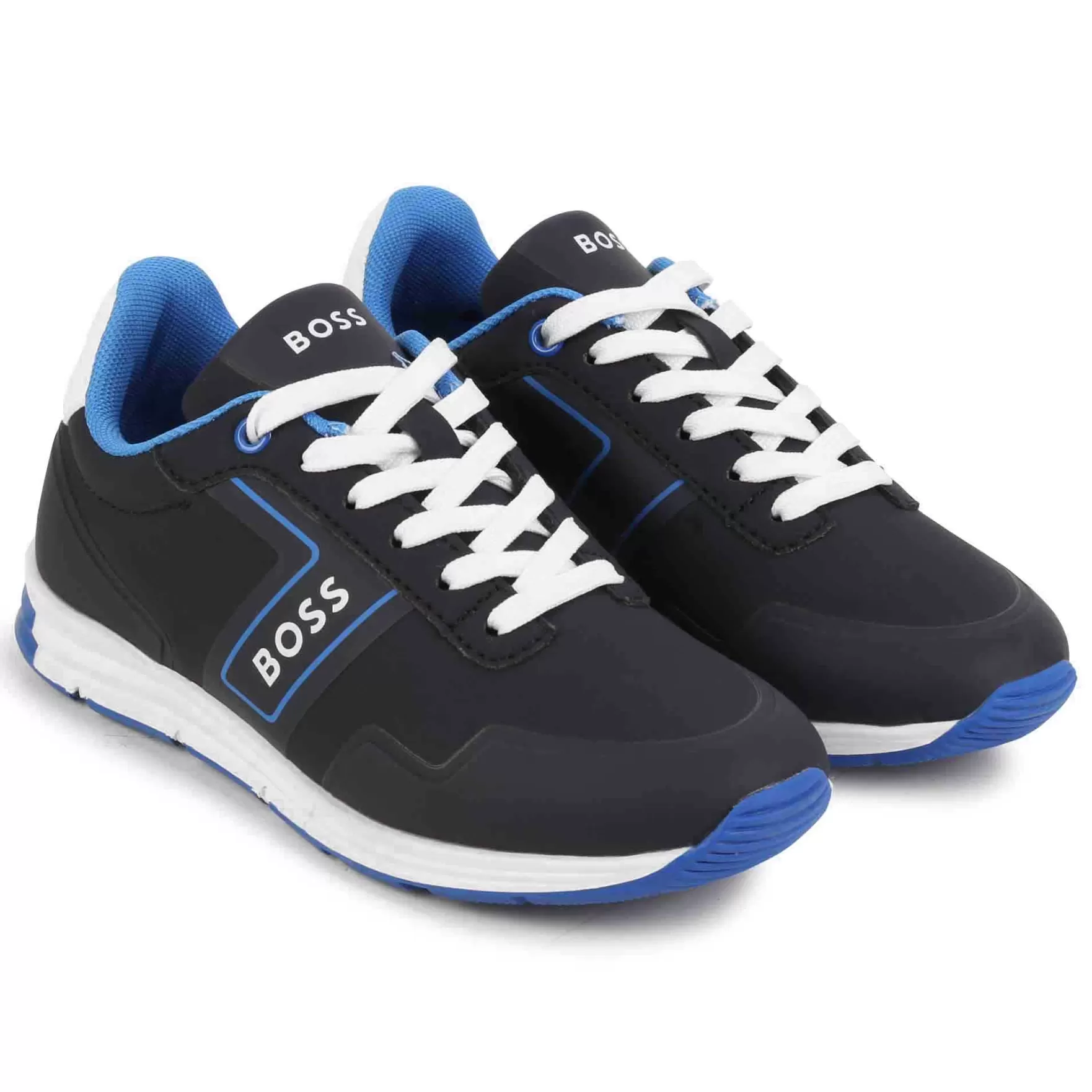 Jongen BOSS Driekleurige Vetersneakers