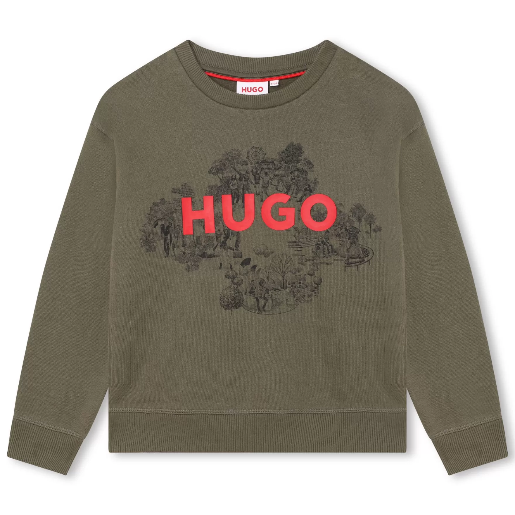 Jongen HUGO Fleece Sweater Met Print