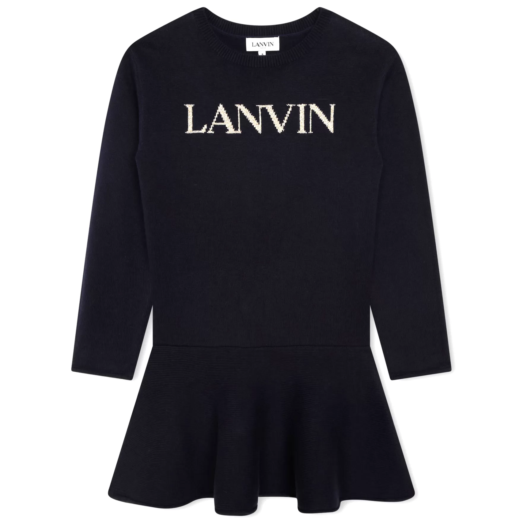 Meisje LANVIN Gebreide Jurk Met Plooien