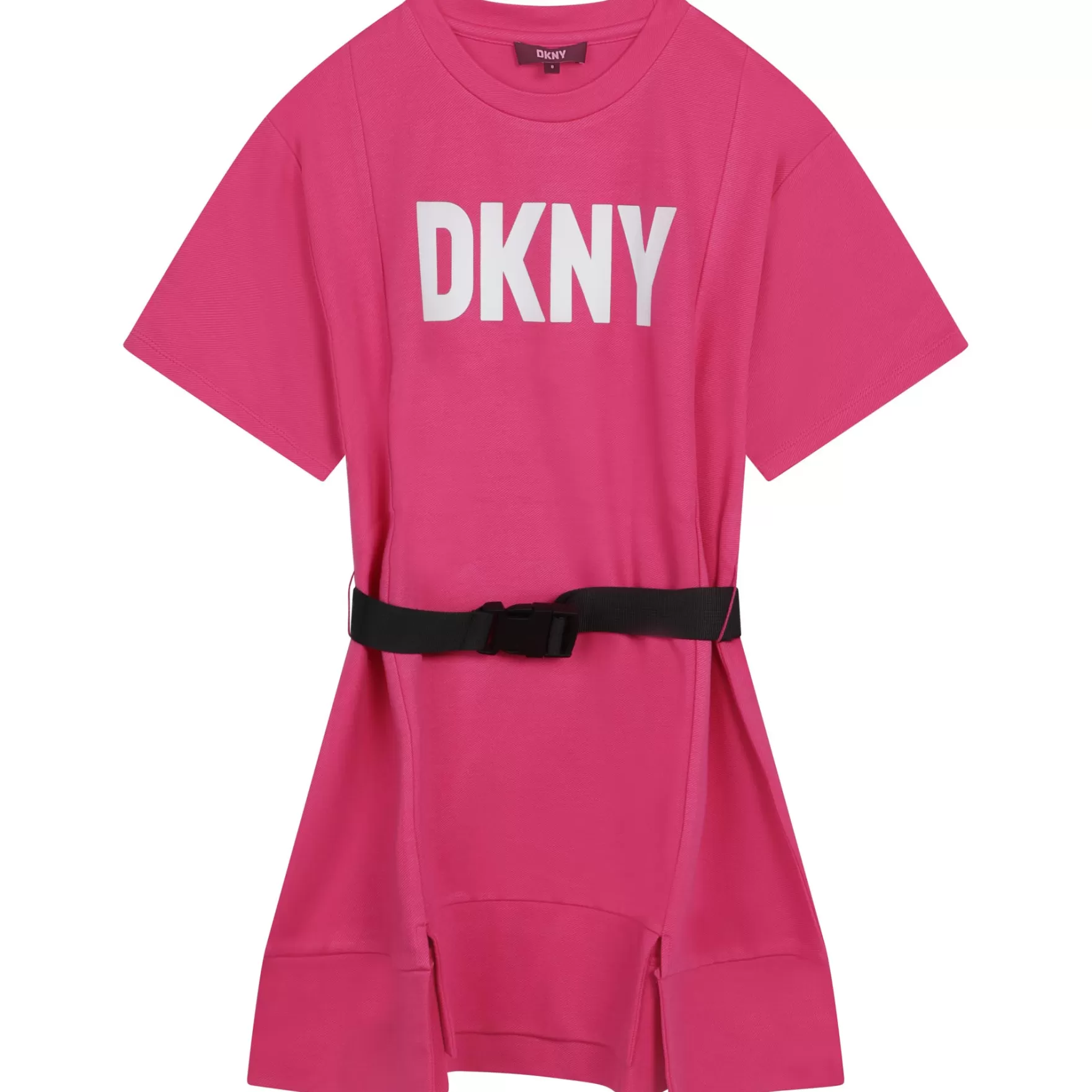 Meisje DKNY Jurk Met Riem En Korte Mouwen