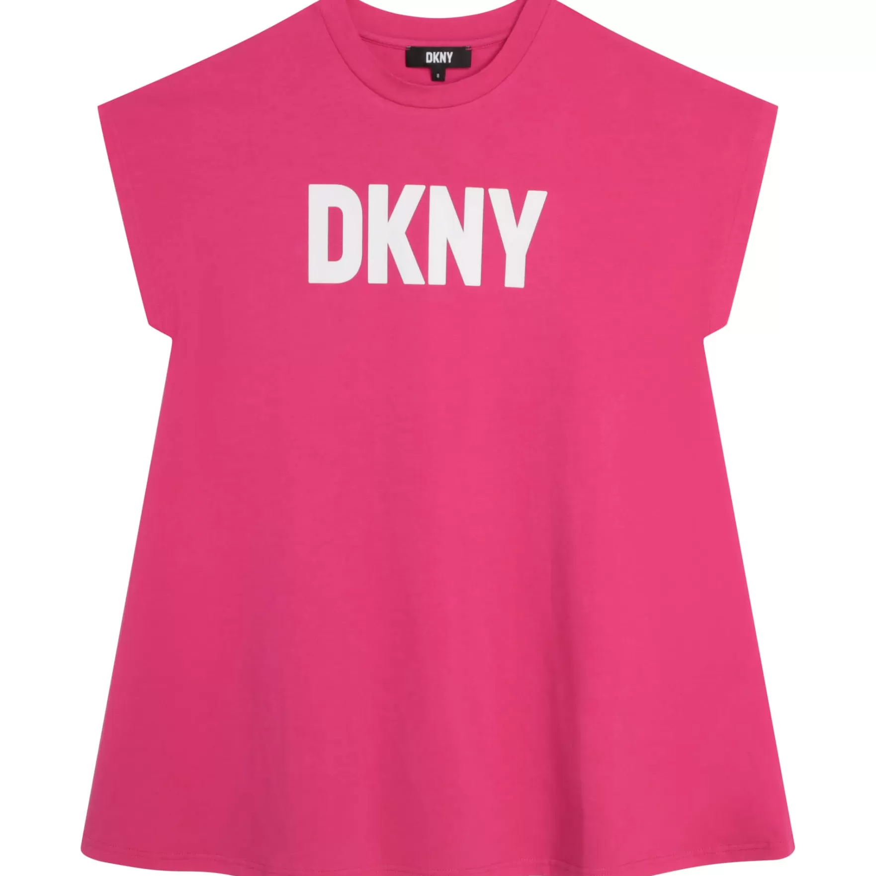 Meisje DKNY Katoenen Jurk Met Korte Mouwen