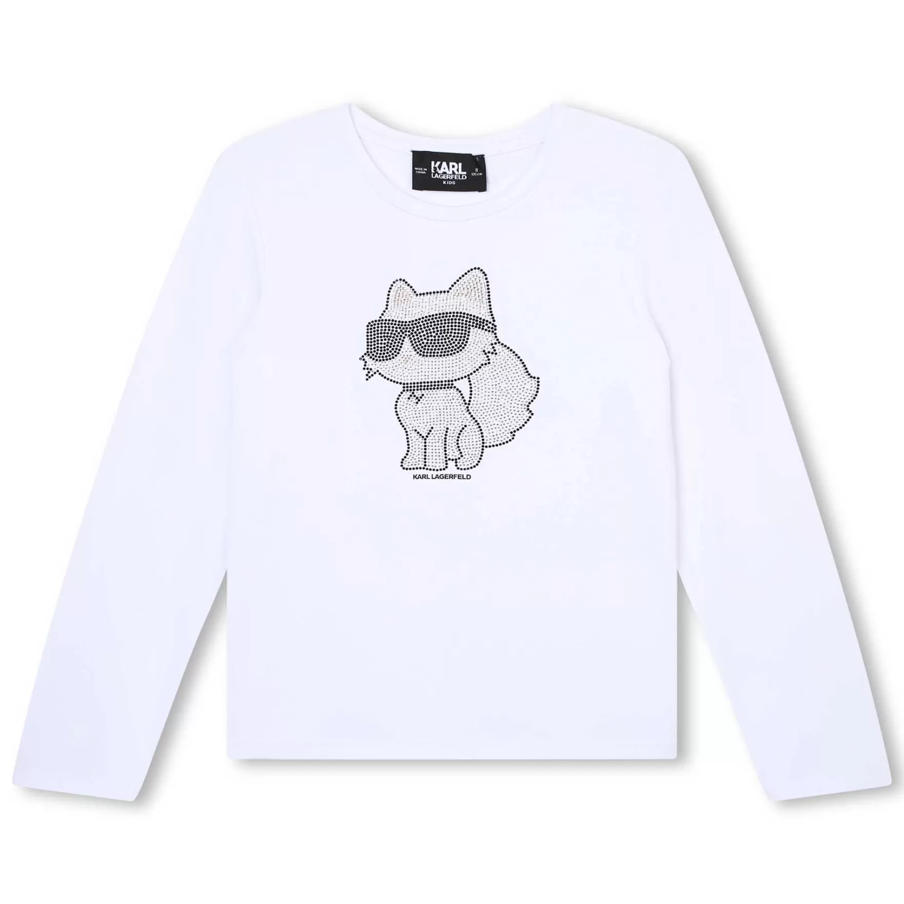 Meisje KARL LAGERFELD KIDS Katoenen T-Shirt Met Strass