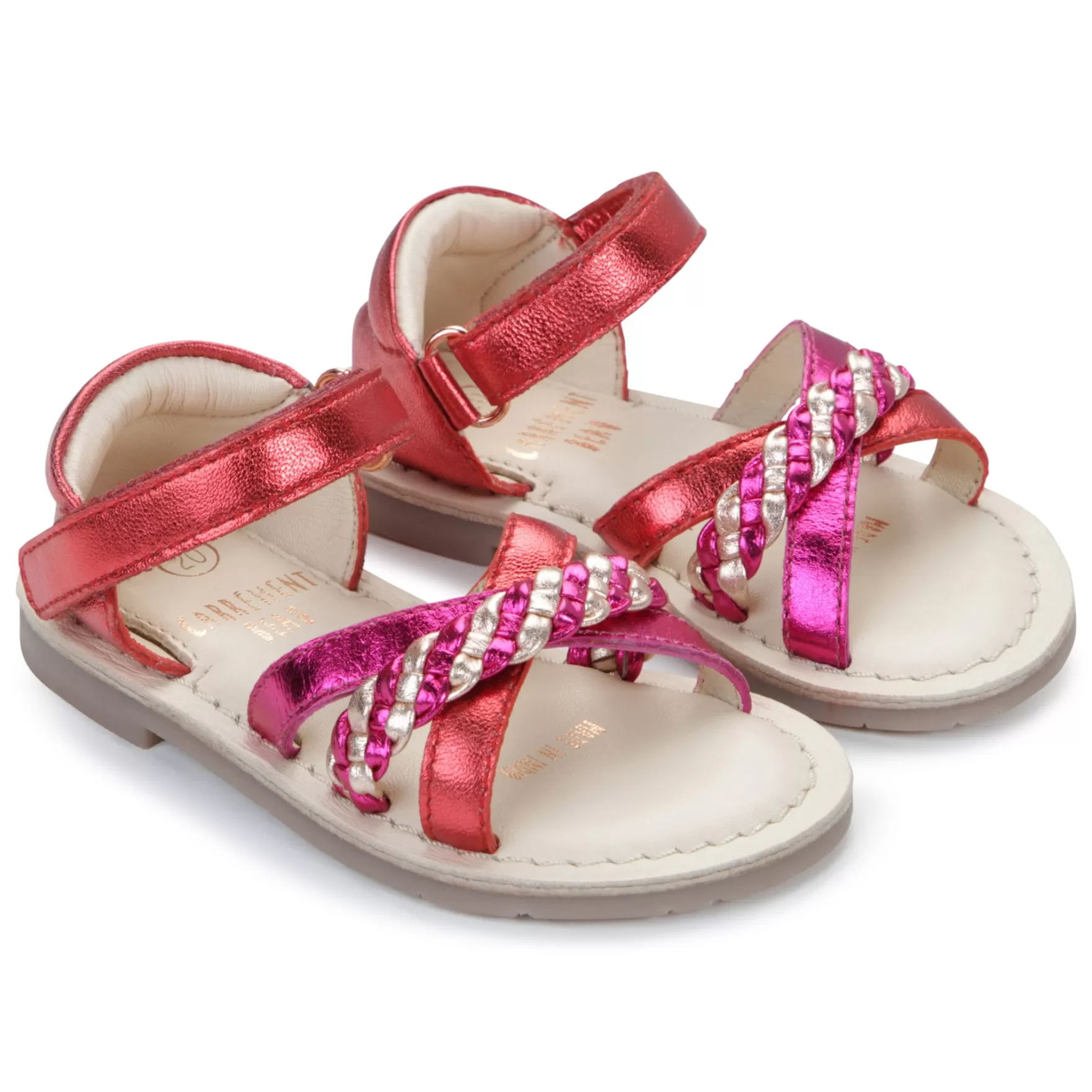 Meisje CARREMENT BEAU Leren Sandalen Met Klittenband