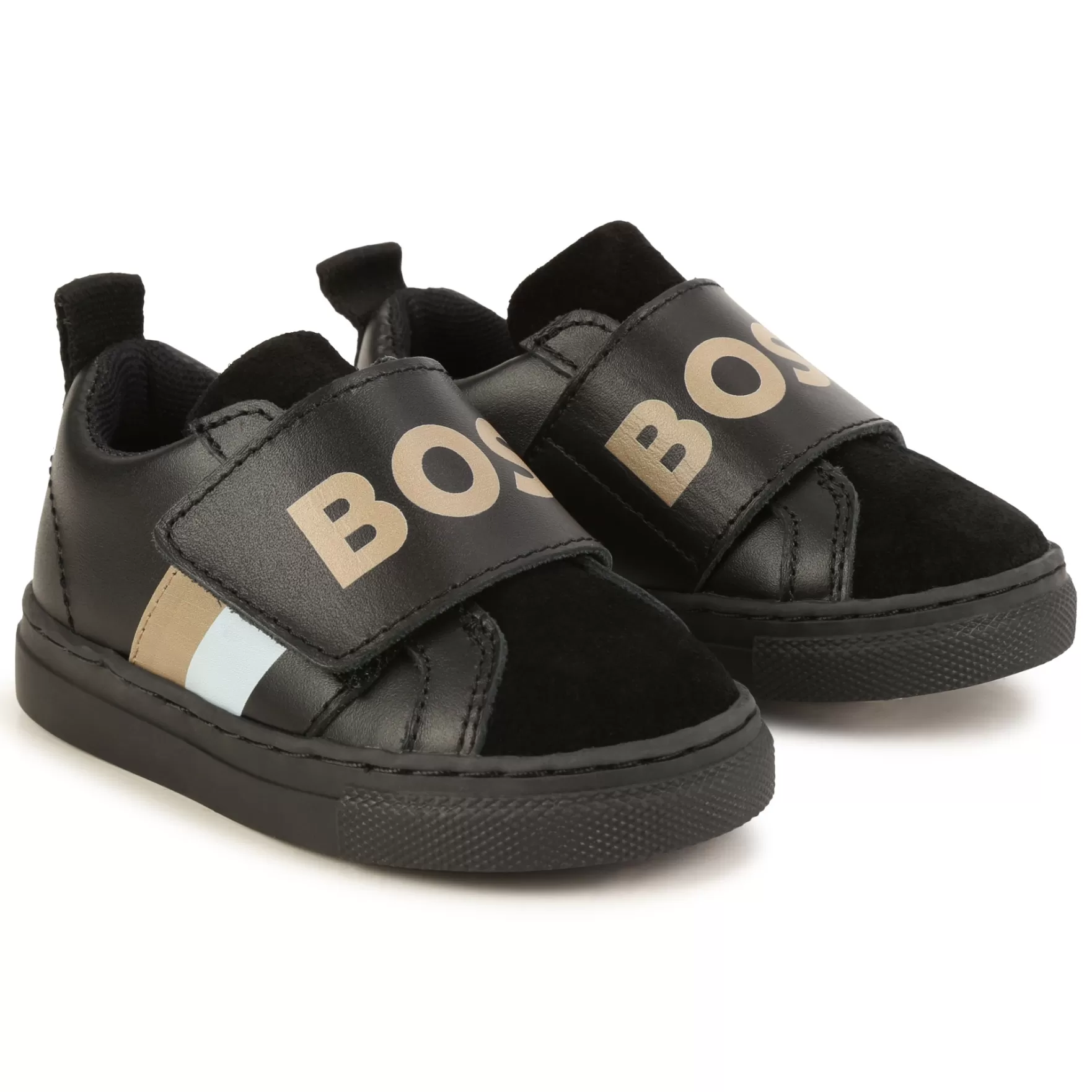 Jongen BOSS Leren Sneakers Met Klittenband