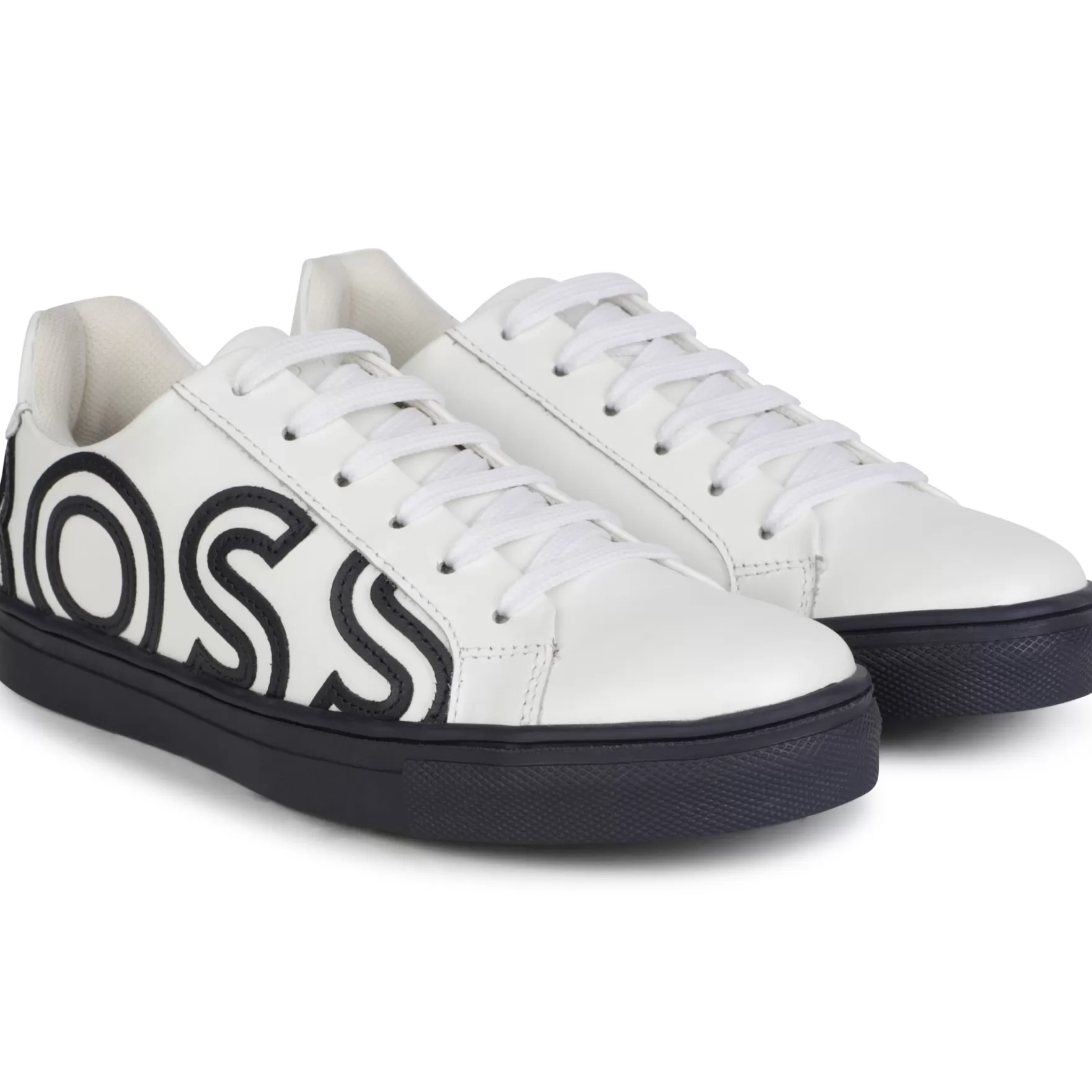 Jongen BOSS Leren Sneakers Met Veter