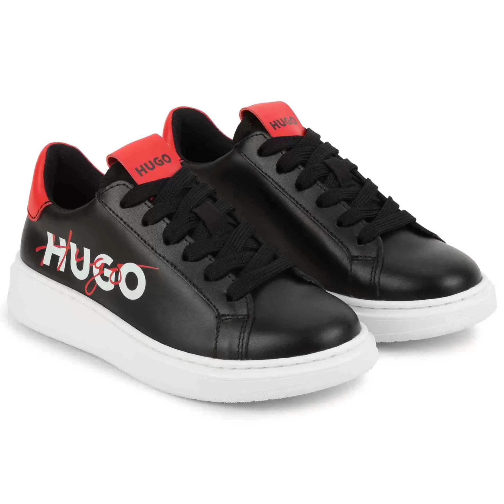 Jongen HUGO Leren Sneakers Met Veters