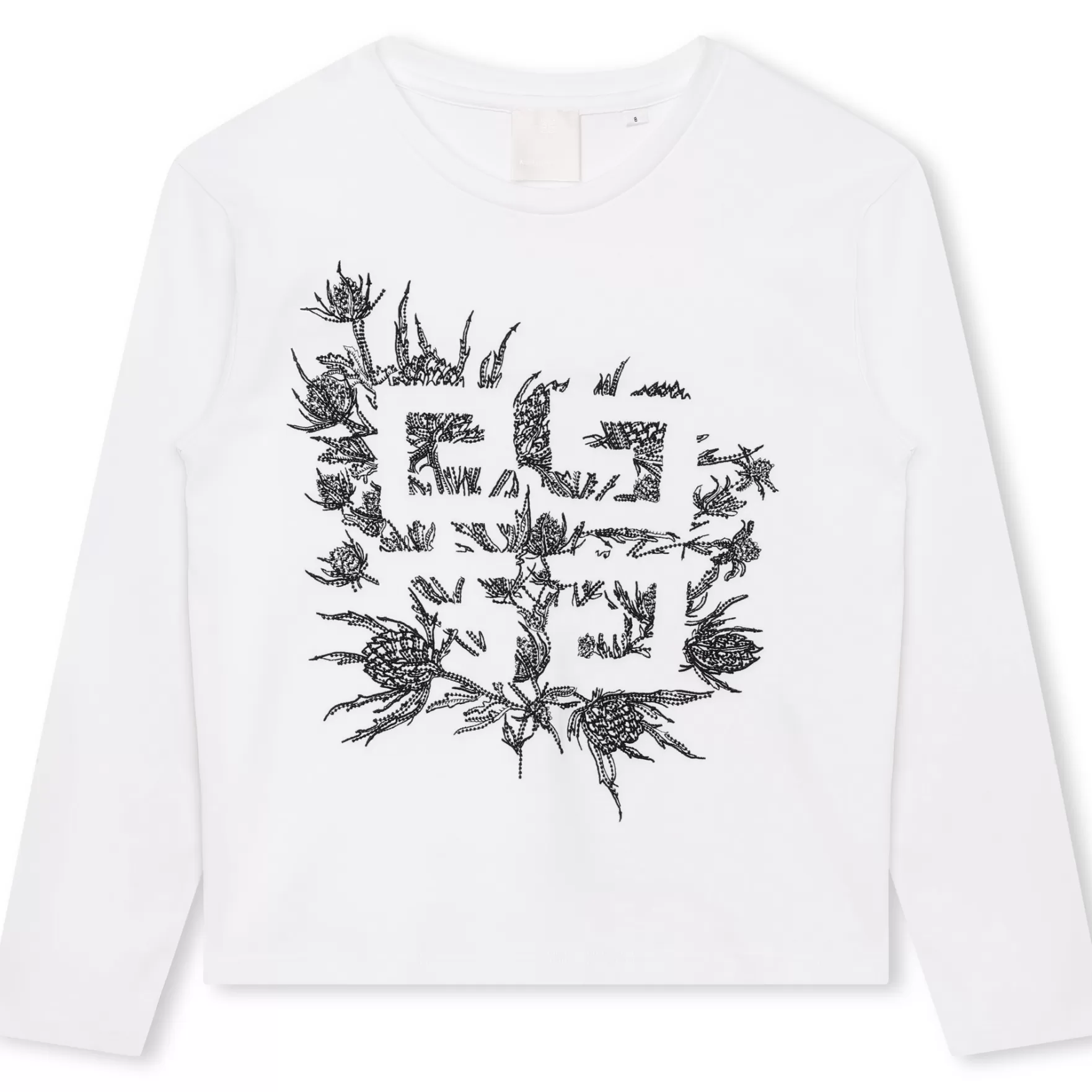 Meisje GIVENCHY T-Shirt Met Geborduurde Distel