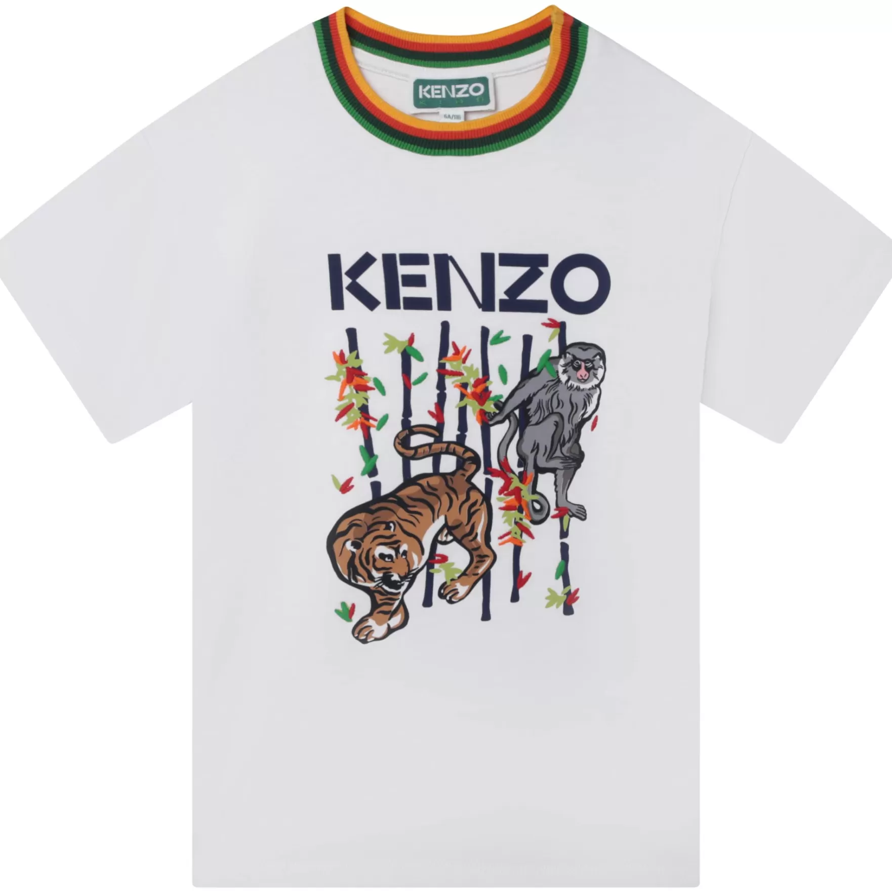 Jongen KENZO KIDS T-Shirt Met Gestreept Boordje