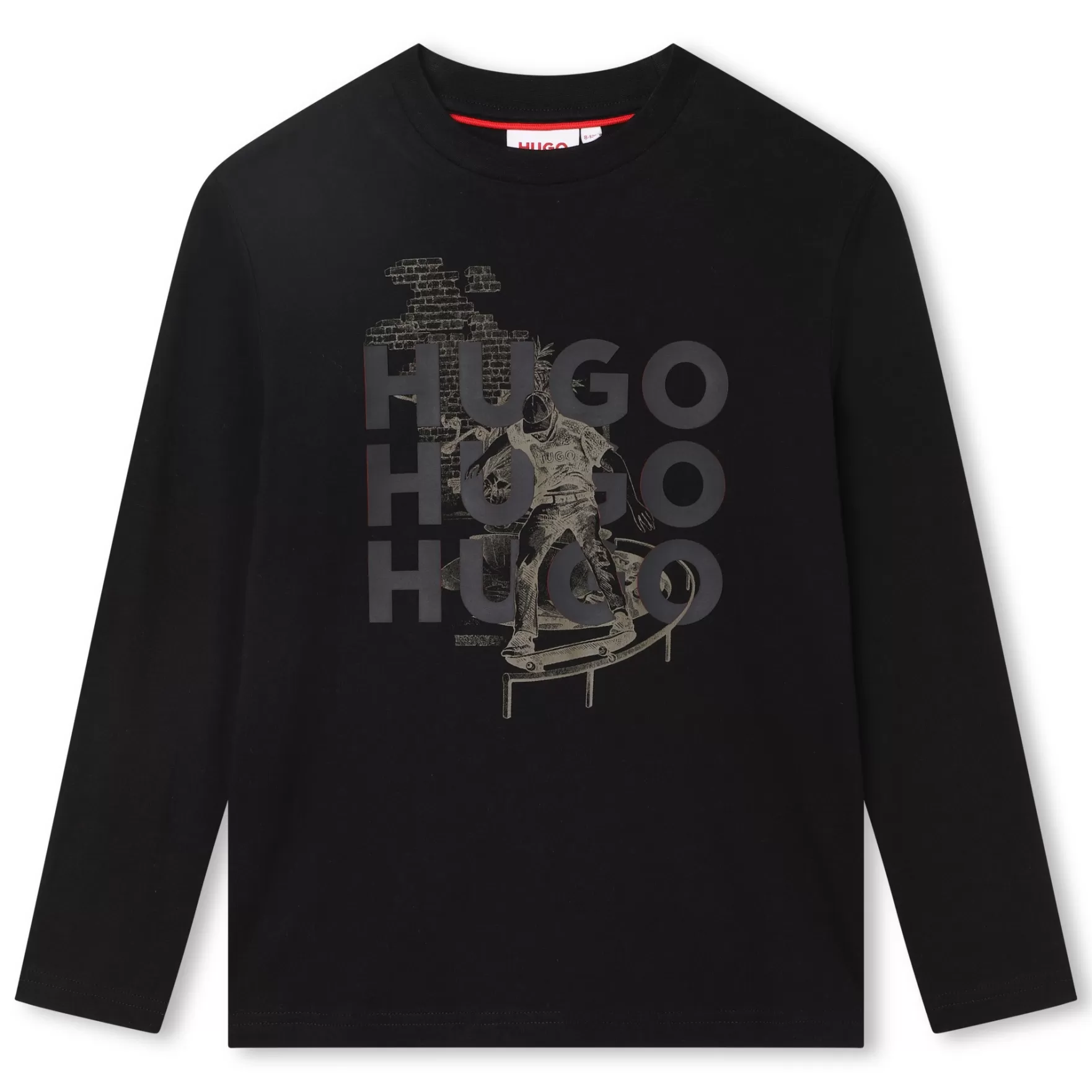 Jongen HUGO T-Shirt Met Skateboardprint